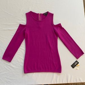 INC International Concepts cold shoulder top in pink /purple color. S-NWT